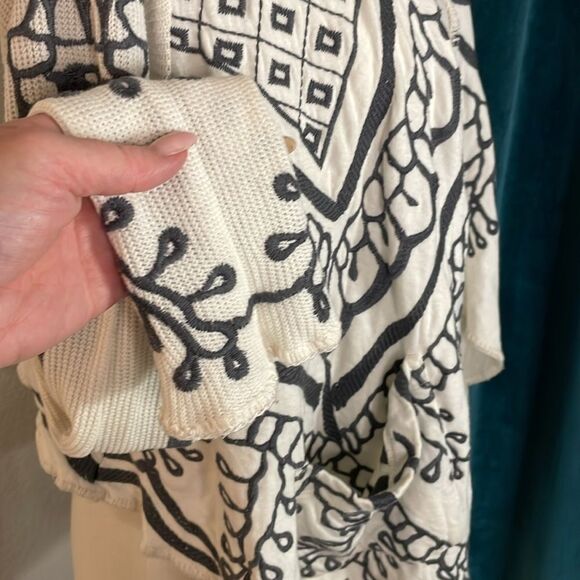 Johnny Was Biya Kiaskari Cropped Cardigan | cream/gray | size XS - Picture 7 of 10